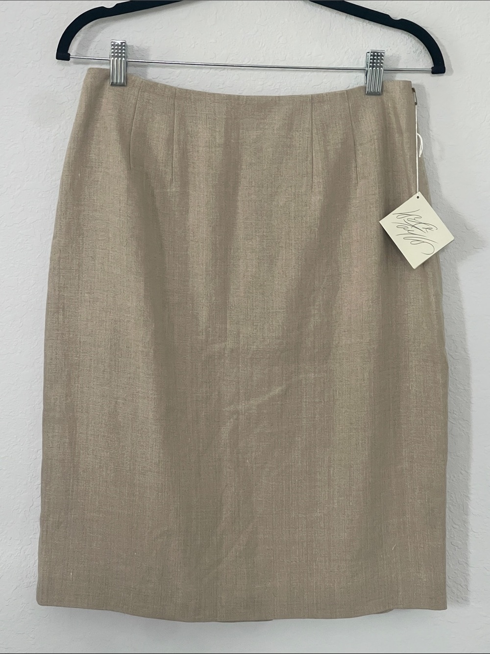 Vintage Lord & Taylor 100% Linen Skirt Size 10 Beige Tan NWT